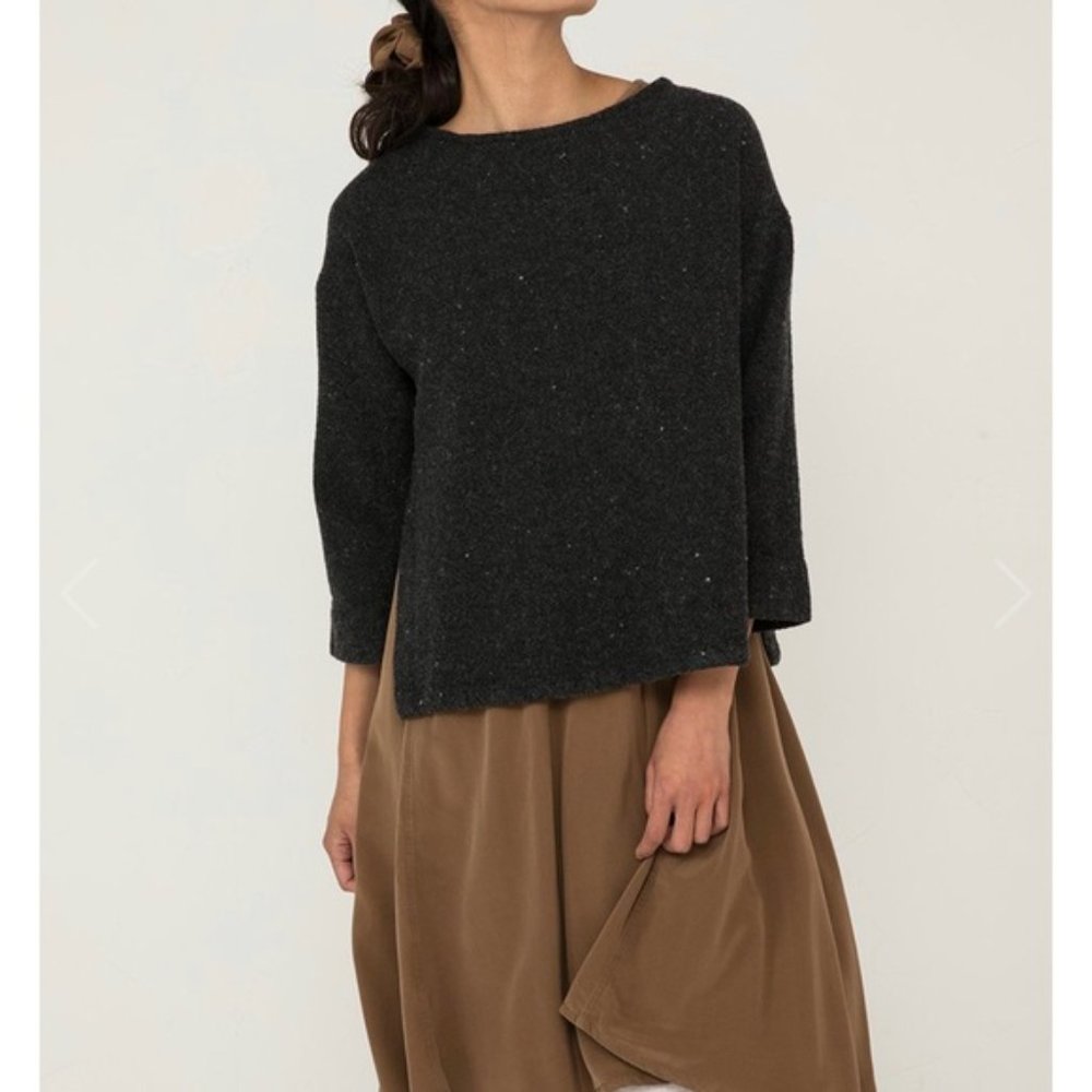 Elizabeth Suzann Reece Sweater in Lightweight Wool - Charcoal / S